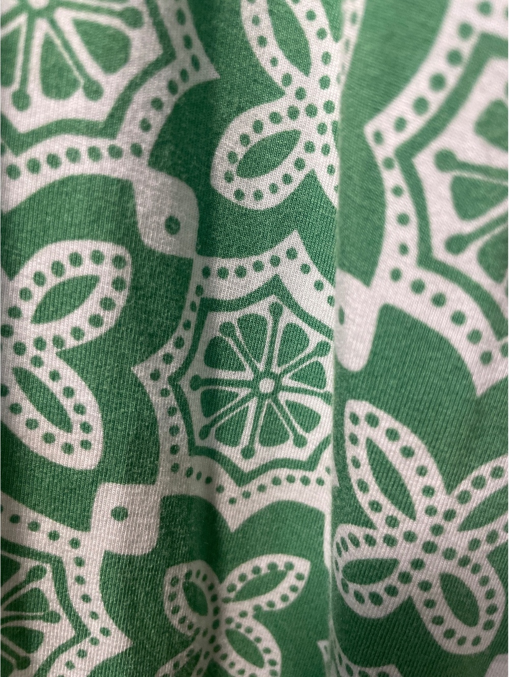 LL Bean Dress Womens Size Small Green Blue Floral Summer Knit Stretch Casual - Picture 6 of 7